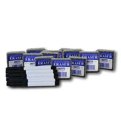 Flipside Products Class Erasers And Colored Pens In Black,white