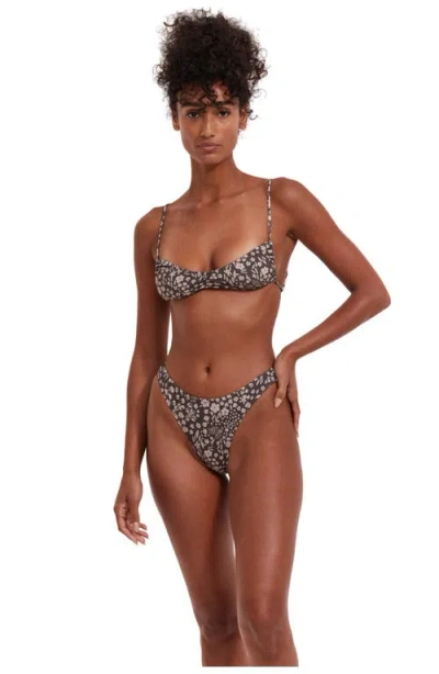 Flirtt Gottex Bella Flora V Neck Bralette Bikini Top In Multi Brown