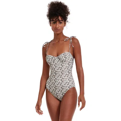 Flirtt Gottex Field Of Dreams Underwire One Piece In Multi Dusk Green