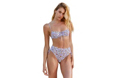 Flirtt Gottex Floral Print Underwire Bralette Swim Top With String Bow At Bust In Multi