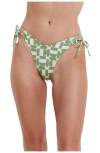 Flirtt Gottex Let's Geo Adjustable Bikini Bottom In Multi Green