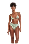 Flirtt Gottex Let's Geo Triangle Bikini Top In Green