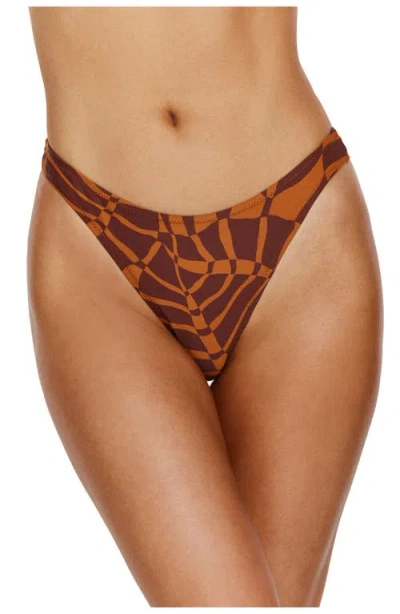 Flirtt Gottex Retro Jungle Bikini Bottom In Brown