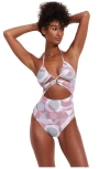 Flirtt Gottex Retro Vibes Cut Out One Piece In Multi