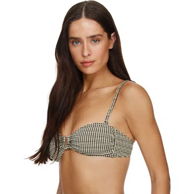 Flirtt Gottex Sandy Beach Textured Bandeau Bikini Top In Brown