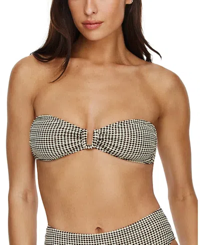 Flirtt Gottex Sandy Beach Textured Bandeau Bikini Top In Brown