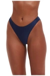 Flirtt Gottex Satin Touch Brazilian Bikini Bottom In Navy