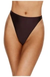 Flirtt Gottex Satin Touch High Waist High Leg Bikini Bottom In Brown