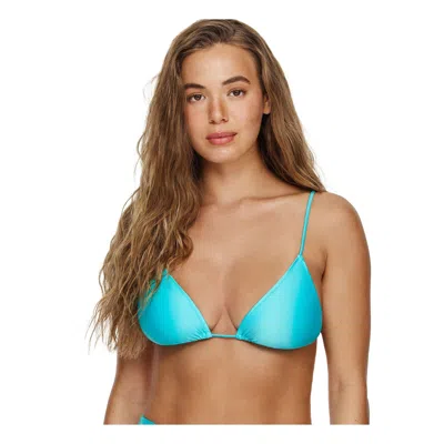 Flirtt Gottex Satin Touch Triangle Bikini Top In Blue
