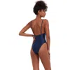 Flirtt Gottex Satin Touch Triangle Cut Out One Piece In Navy