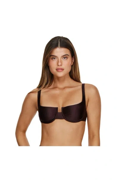 Flirtt Gottex Satin Touch Underwire Bikini Top In Brown