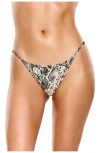 Flirtt Gottex Silky Python Adjustable Bikini Bottom Swimsuit In Black