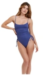 Flirtt Gottex Solid Adjustable One Piece In Dusk Blue