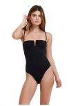 Flirtt Gottex Solid Bandeau U Wire One Piece In Black