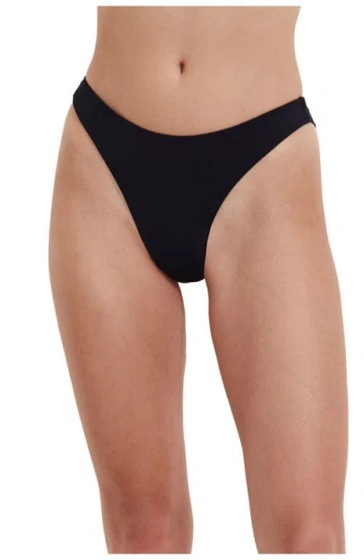 Flirtt Gottex Solid Brazilian Bikini Bottom In Black