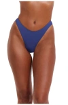 Flirtt Gottex Solid Brazilian Bikini Bottom In Blue