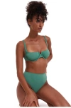 Flirtt Gottex Solid Underwire Bikini Top In Green