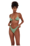 Flirtt Gottex Spring Days Textured Triangle Bikini Top In Dusk Green