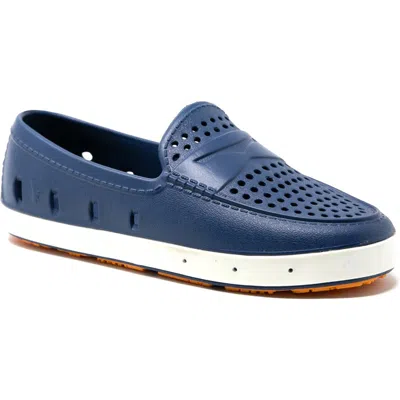 Floafers Kids' London Loafer In Navy Peony/flame Orange