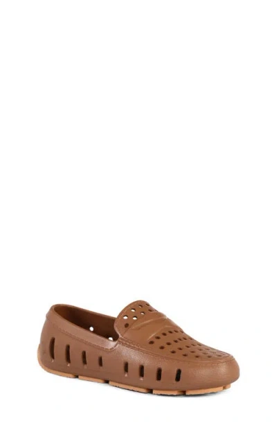 Floafers Kids' Prodigy Waterproof Driver Loafer In Brown