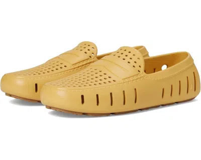 Floafers Men's  Country Club Driver 2.0 Loafers Dunne Perforated Shoes Gal1849 In Yellow