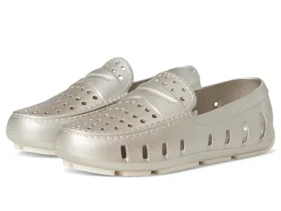 Floafers Prodigy Driver Metallic (big Kid) Kid's Shoes White Gold/cream : 4 Big Kid M, Synthetic