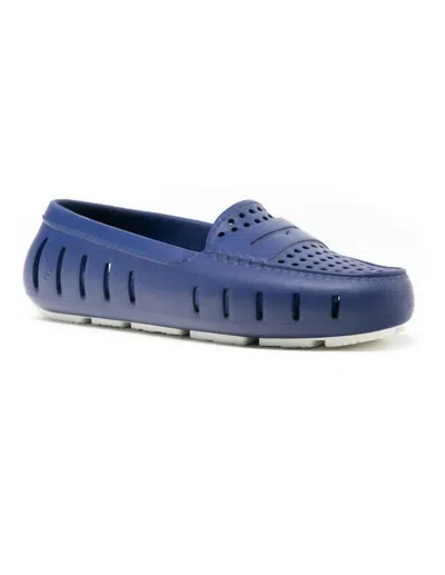 Floafers Women's Posh Driver Water Shoe In Navy Peony/bright White In Blue