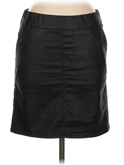 Pre-owned Flog Faux Leather Skirt In Black