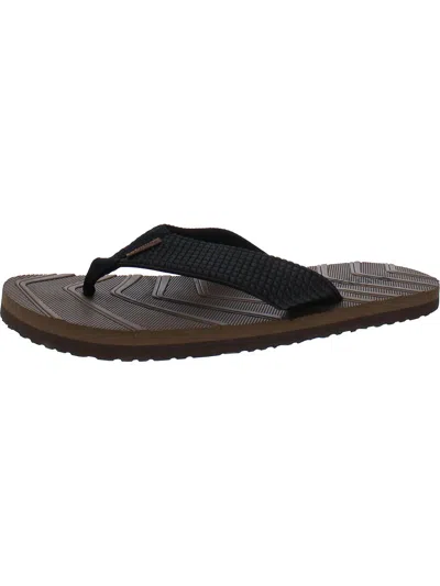 Flojos Liam Mens Textured Manmade Flip-flops In Black