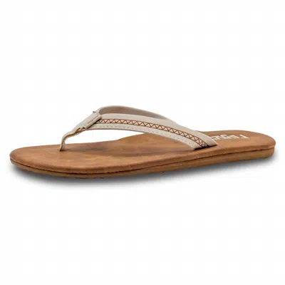 Flojos Women's Claire Flip Flop In Ivory/ Tan In Neutral