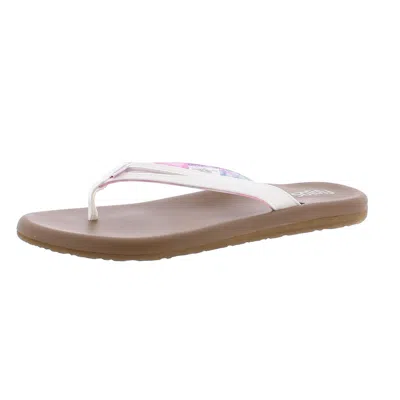 Flojos Womens Faux Leather Flip-flop Thong Sandals In Multi