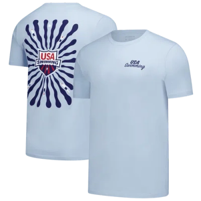 Flomotion Unisex  Light Blue Usa Swimming Swim Meet 2.0 T-shirt