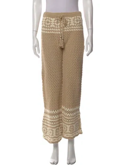 Pre-owned Flook Patterned Wide Leg Pants In Neutral
