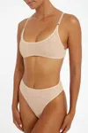 Flook The Label Cove Crop Top Nude Mesh In Neutral