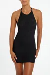 Flook The Label Hadley Halterneck Dress Black In Black
