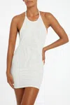 Flook The Label Hadley Halterneck Dress White In Yellow