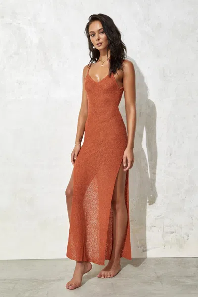 Flook The Label Izara Dress Rust In Multi
