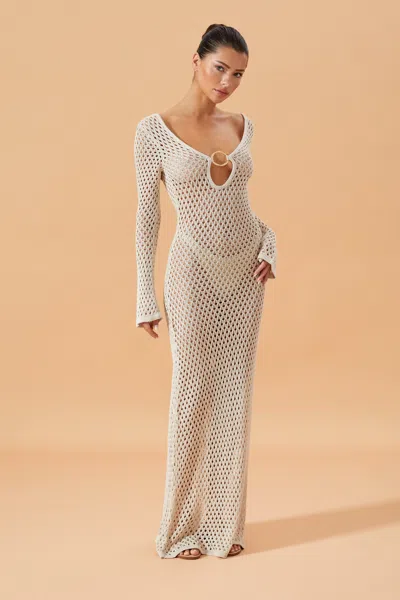 Flook The Label Jara Dress Stone In Neutral