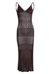 Flook The Label Logan Dress Chocolate Brown In Burgundy