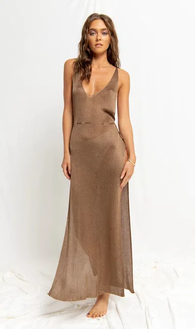 Flook The Label Oakleigh Dress Bronze In Brown