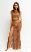 Flook The Label Remi Crop Top &amp; Eliana Skirt Rust In Brown