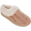 Floopi Chenille Faux Shearling Lined Slipper In Champagne