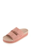 Floopi Double Strap Platform Slide Sandal In Pink