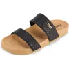 Floopi Double Strap Slide Sandal In Black