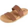 Floopi Double Strap Slide Sandal In Brown