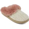 Floopi Faux Fur Trim Scuff Slipper In White