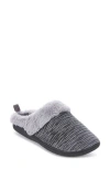 Floopi Faux Fur Trim Velour Clog Slipper In Grey