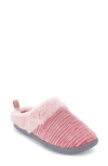 Floopi Faux Fur Trim Velour Clog Slipper In Pink