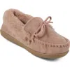 Floopi Faux Suede & Faux Fur Lined Slipper In Pink