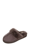 Floopi Faux Suede Faux Fur Lined Slipper In Brown